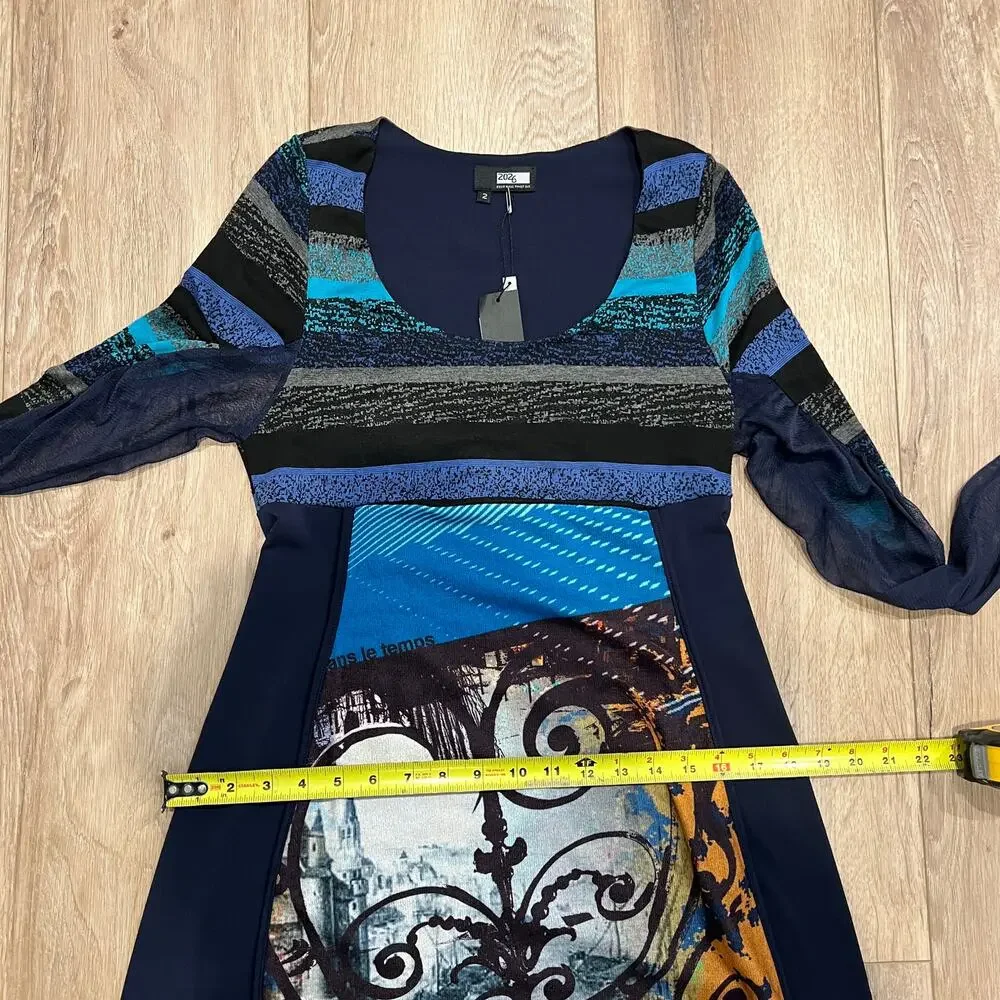 Multicolor Long Sleeve Dress - Picture 4 of 8